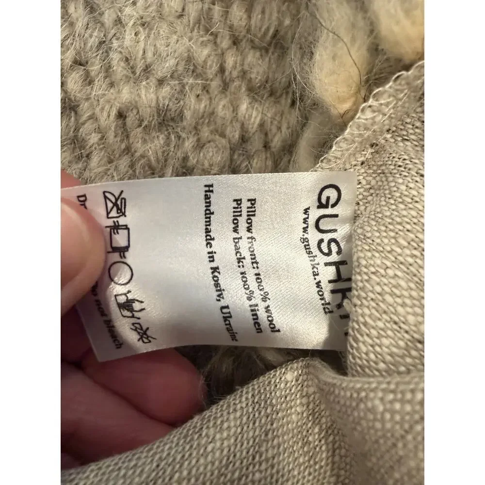 Gushka Luxury Wool Linen Pillow Cover 22 X 23